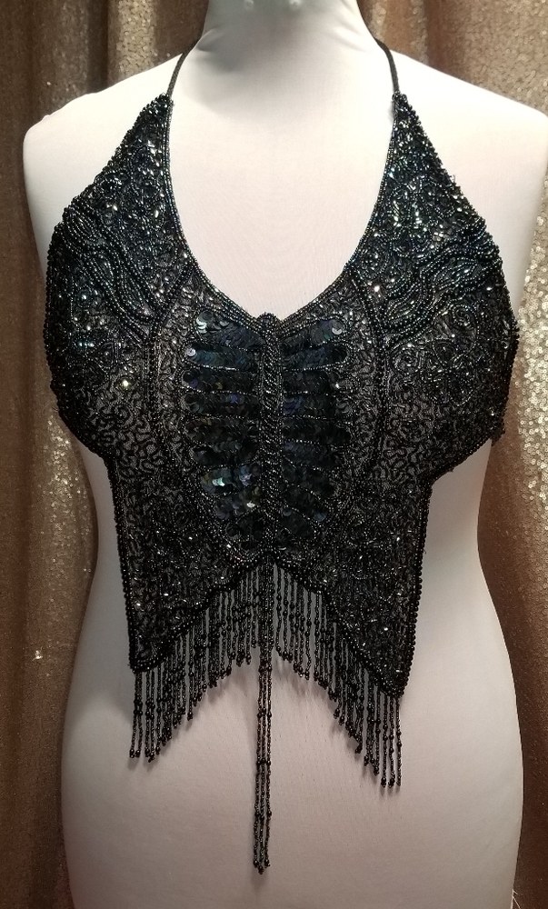 Hand beaded halter